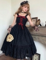 Black/Pink/White Lace Trim Elegant Retro Edward Gothic Lolita JSK Dress