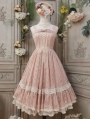 Black/Pink/White Lace Trim Elegant Retro Edward Gothic Lolita JSK Dress