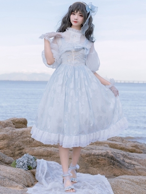 Blue/Pink/Ivory/Navy Blue Neverland Seashell Wind French Style Elegant Sweet JSK Dress