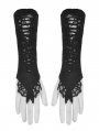 Black Gothic Lace Cobweb Gloves for Women