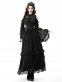 Black Gothic Bell Sleeves Off-the-Shoulder Lace Cape for Women