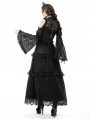 Black Gothic Bell Sleeves Off-the-Shoulder Lace Cape for Women