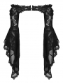 Black Gothic Mesh Bell Sleeves Finger Hook Lace Cape for Women