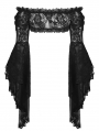 Black Gothic Mesh Bell Sleeves Finger Hook Lace Cape for Women