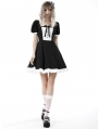 Black and White Gothic Magic Doll Rebel Short Sleeve Dress