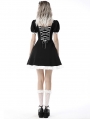 Black and White Gothic Magic Doll Rebel Short Sleeve Dress