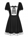 Black and White Gothic Magic Doll Rebel Short Sleeve Dress