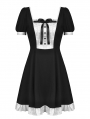 Black and White Gothic Magic Doll Rebel Short Sleeve Dress