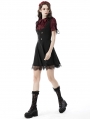 Black Gothic Punk Academy Doll Strap Short Daily Wear Dress