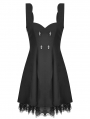 Black Gothic Punk Academy Doll Strap Short Daily Wear Dress