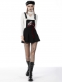 Black Gothic Punk Blood Devil Cross Strap Pleated Short Dress