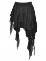Black Gothic Chiffon Irregular Tasseled Daily Wear Short Skirt