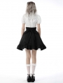 Black and White Lolita Frilly Star High Waist Short Skirt