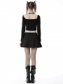 Black Gothic Punk Rock Chain Pleated Mini Skirt