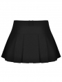 Black Gothic Punk Rock Chain Pleated Mini Skirt