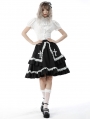 Black and White Gothic Lolita Ruffle Cross Doll Short Skirt