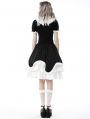 Black and White Gothic Lolita Frilly Bow Heart Short Skirt