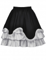 Black and White Gothic Lolita Frilly Bow Heart Short Skirt