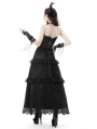 Black Gothic Vintage Ruffle Lace Long Skirt