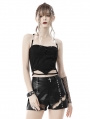 Black Gothic Punk Halter Cutout Tank Top for Women