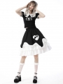 Black and White Gothic Lolita Two Little Bears Doll Top for Women