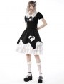 Black and White Gothic Lolita Two Little Bears Doll Top for Women