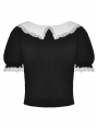 Black and White Gothic Lolita Two Little Bears Doll Top for Women