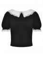 Black and White Gothic Lolita Two Little Bears Doll Top for Women