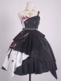 Thorn Rose Black Punk Asymmetrical Gothic Lolita JSK Dress