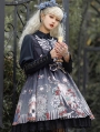 Black/White Dark Retro Fairy Tale Pattern Gothic Lolita JSK Dress