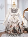 Black/White Dark Retro Fairy Tale Pattern Gothic Lolita JSK Dress