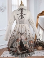 Black/White Dark Retro Fairy Tale Pattern Gothic Lolita JSK Dress