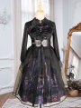 Witch Town Dark Retro Halloween Pattern Gothic Lolita JSK Dress