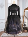 Witch Town Dark Retro Halloween Pattern Gothic Lolita JSK Dress