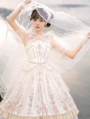 Day and Night Carols Ivory Gorgeous Lace Elegant Classic Lolita JSK Dress