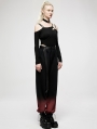 Black and Red Gothic Punk Grunge Long Overalls Pants for Women