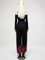 Black and Red Gothic Punk Grunge Long Overalls Pants for Women