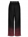 Black and Red Gothic Punk Grunge Long Overalls Pants for Women