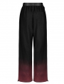 Black and Red Gothic Punk Grunge Long Overalls Pants for Women