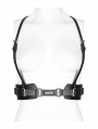 Black Gothic Punk PU Leather Heavy Duty Double Belt Harness