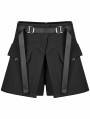 Black Gothic Punk A-Line Casual Fake Two-Piece Shorts for Women