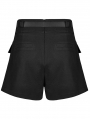 Black Gothic Punk A-Line Casual Fake Two-Piece Shorts for Women