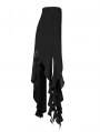 Black and Green Plaid Gothic Grunge Irregular Ruffles Tassel Long Skirt