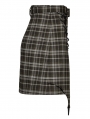 Black and Brown Plaid Gothic Punk Grunge Asymmetric Short Skirt