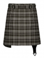 Black and Brown Plaid Gothic Punk Grunge Asymmetric Short Skirt