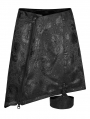 Black Gothic Dragon Pattern Jacquard Irregular Detachable Leg Loop Short Skirt