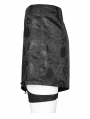 Black Gothic Dragon Pattern Jacquard Irregular Detachable Leg Loop Short Skirt