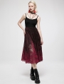 Black and Red Gothic Daily Wear Lace Slip Dress