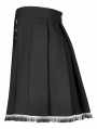 Black Gothic Punk Metal Buckle Pleated Short Skirt