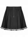 Black Gothic Punk Metal Buckle Pleated Short Skirt